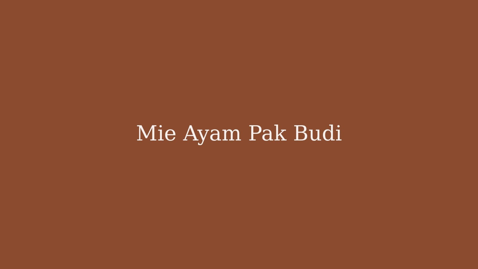 Mie Ayam Pak Budi